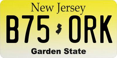 NJ license plate B75ORK