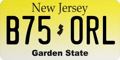 NJ license plate B75ORL