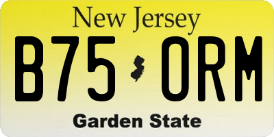 NJ license plate B75ORM