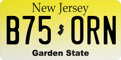 NJ license plate B75ORN