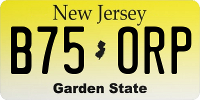 NJ license plate B75ORP