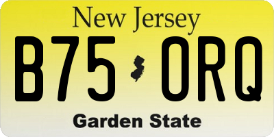 NJ license plate B75ORQ