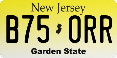 NJ license plate B75ORR