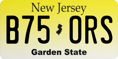 NJ license plate B75ORS
