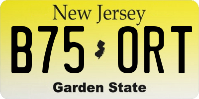 NJ license plate B75ORT