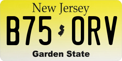 NJ license plate B75ORV