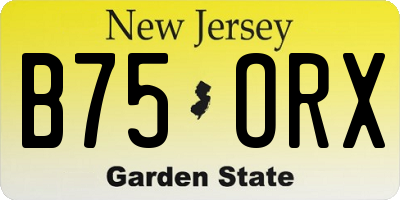 NJ license plate B75ORX