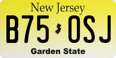 NJ license plate B75OSJ