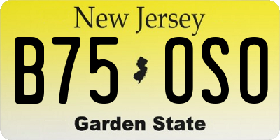 NJ license plate B75OSO