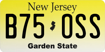 NJ license plate B75OSS