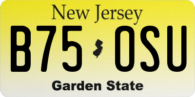 NJ license plate B75OSU