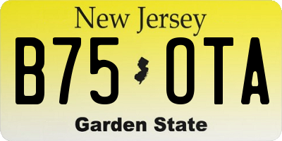 NJ license plate B75OTA