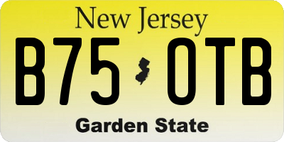 NJ license plate B75OTB