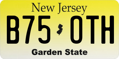 NJ license plate B75OTH