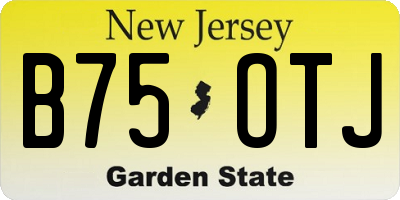 NJ license plate B75OTJ