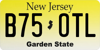 NJ license plate B75OTL