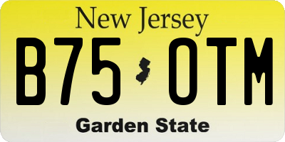 NJ license plate B75OTM