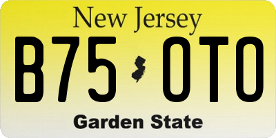 NJ license plate B75OTO