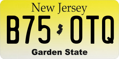 NJ license plate B75OTQ