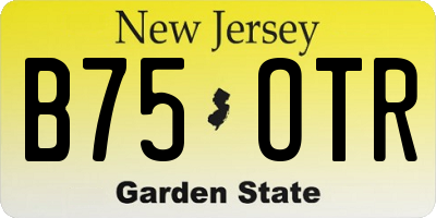 NJ license plate B75OTR