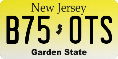 NJ license plate B75OTS
