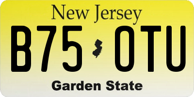NJ license plate B75OTU