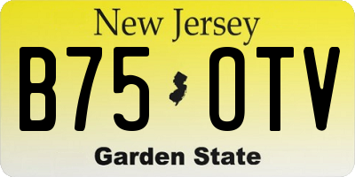 NJ license plate B75OTV