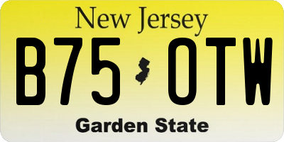 NJ license plate B75OTW