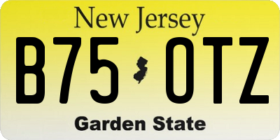 NJ license plate B75OTZ