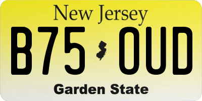 NJ license plate B75OUD