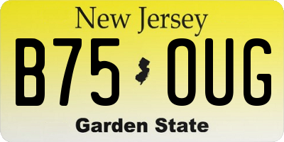 NJ license plate B75OUG