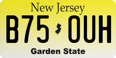 NJ license plate B75OUH