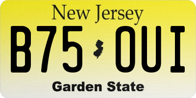 NJ license plate B75OUI