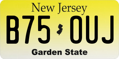 NJ license plate B75OUJ