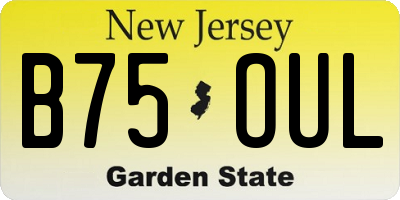 NJ license plate B75OUL