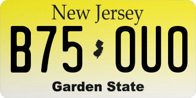 NJ license plate B75OUO