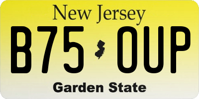 NJ license plate B75OUP