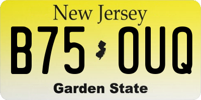 NJ license plate B75OUQ