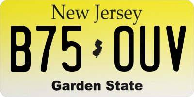 NJ license plate B75OUV