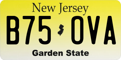 NJ license plate B75OVA