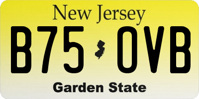 NJ license plate B75OVB