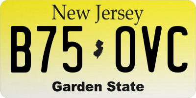 NJ license plate B75OVC