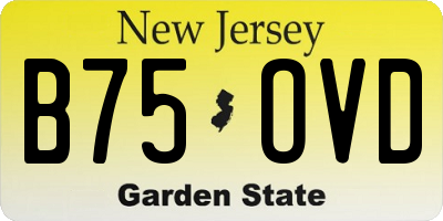 NJ license plate B75OVD