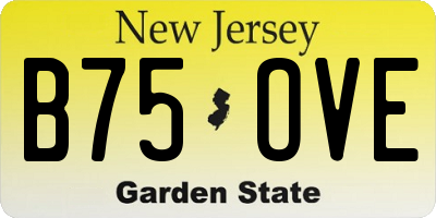 NJ license plate B75OVE