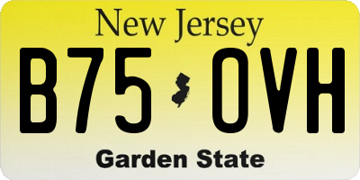 NJ license plate B75OVH