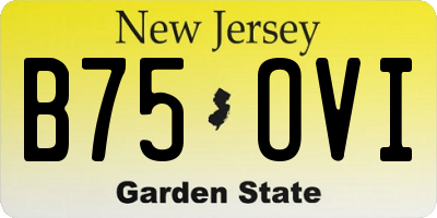 NJ license plate B75OVI