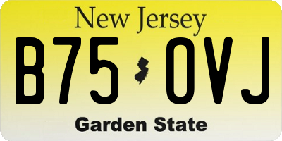 NJ license plate B75OVJ