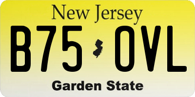 NJ license plate B75OVL