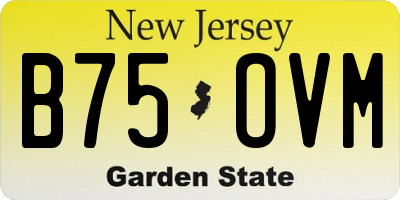 NJ license plate B75OVM