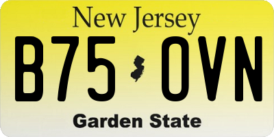 NJ license plate B75OVN
